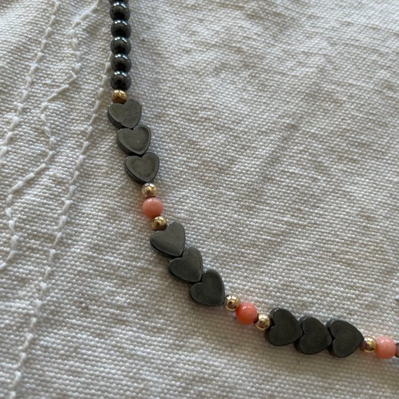 3For$20/Heart Shaped Hematite Beads Necklace - Picture 3 of 6